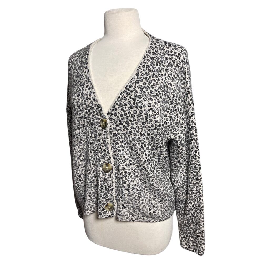 MADEWELL Women’s Cameron Preppy Vintage Ditsy Floral Rib Knit Cardigan - Picture 5 of 7